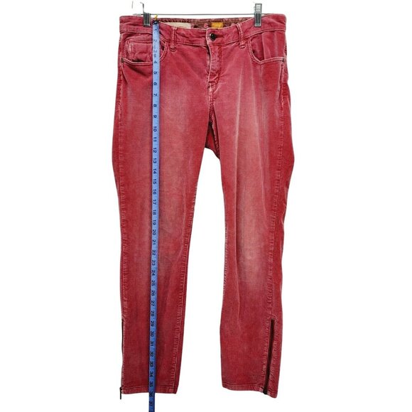 Picaro Corduroy pants Skinny The Letterpress Womens Red With Ankle Zippers SZ 29 - Picture 6 of 16